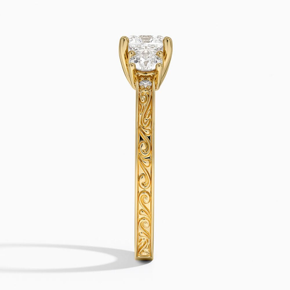 Solitaire 1 CT Cushion Cut Lab Grown Diamond Engagement Ring - view 3