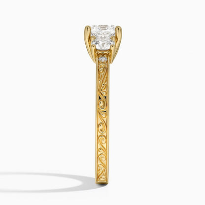 Solitaire 1 CT Cushion Cut Lab Grown Diamond Engagement Ring - view 3