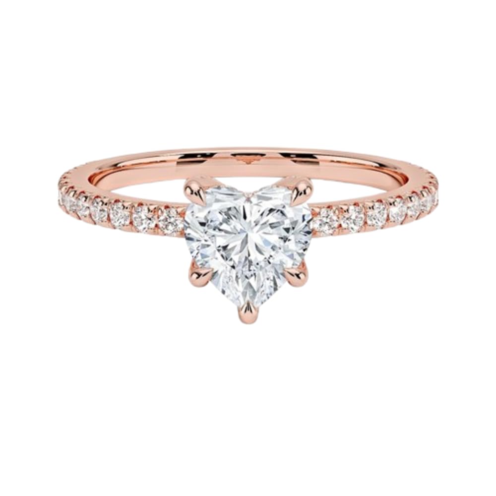 Hidden Halo 1 CT Heart Cut Lab Grown Diamond Engagement Ring - view 4