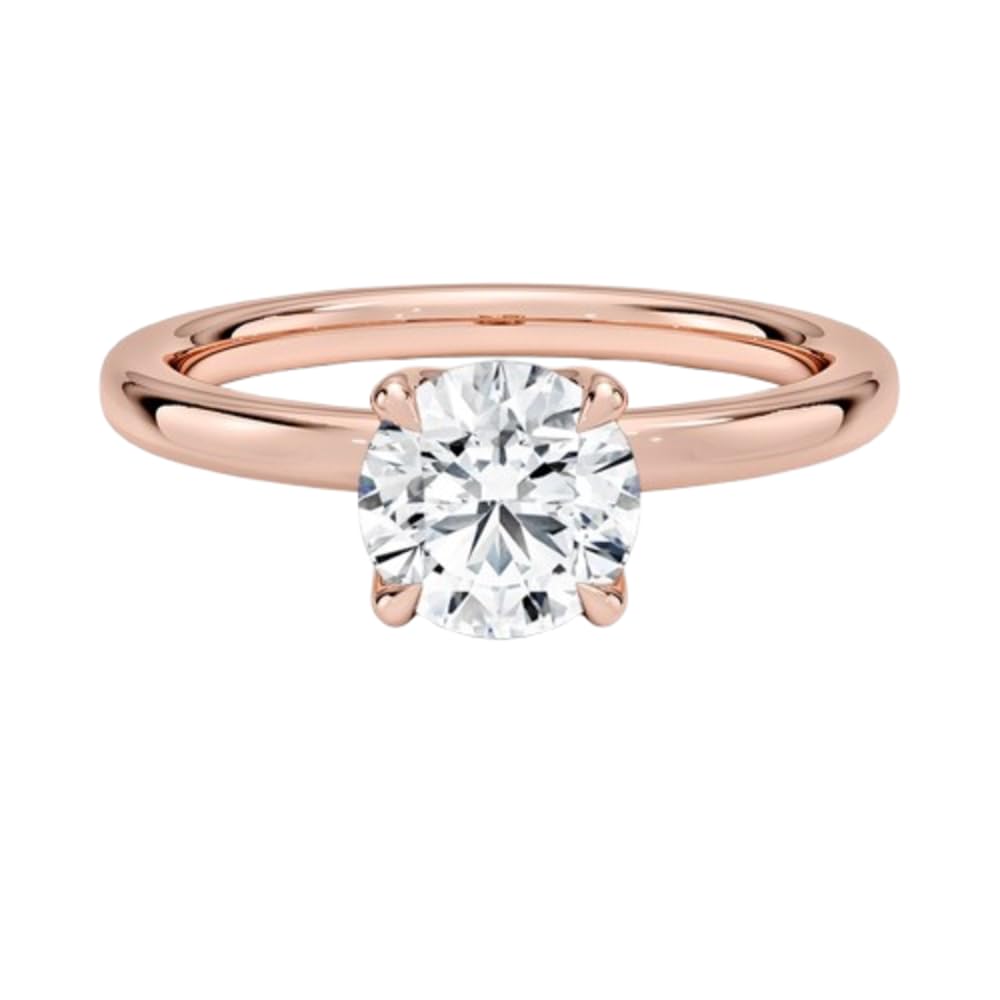 Solitaire 1 CT Round Cut Lab Grown Diamond Ring - view 4