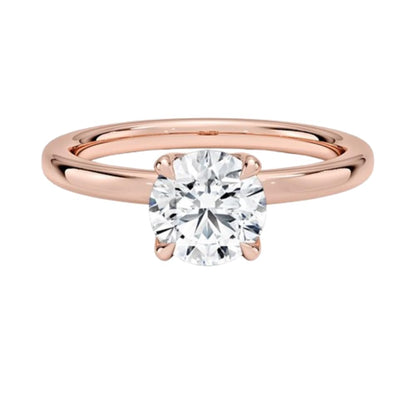 Solitaire 1 CT Round Cut Lab Grown Diamond Ring - view 4