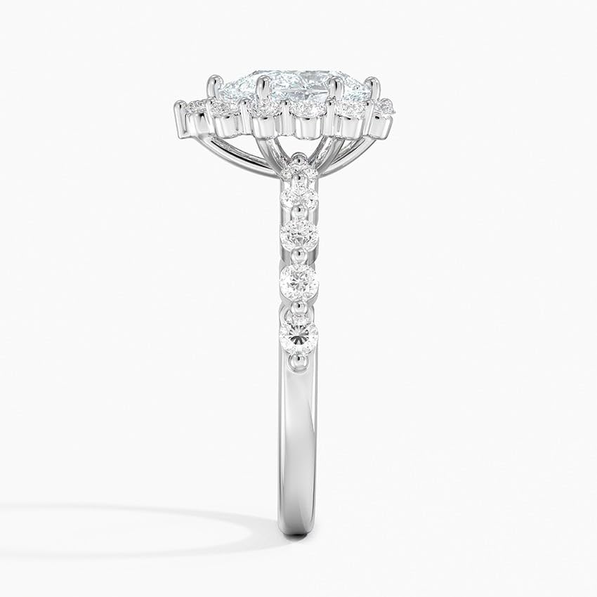 Halo 1 CT Pear Cut Lab Grown Diamond Engagement Ring