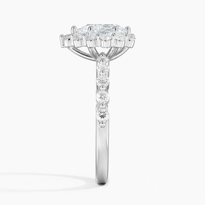 Halo 1 CT Pear Cut Lab Grown Diamond Engagement Ring