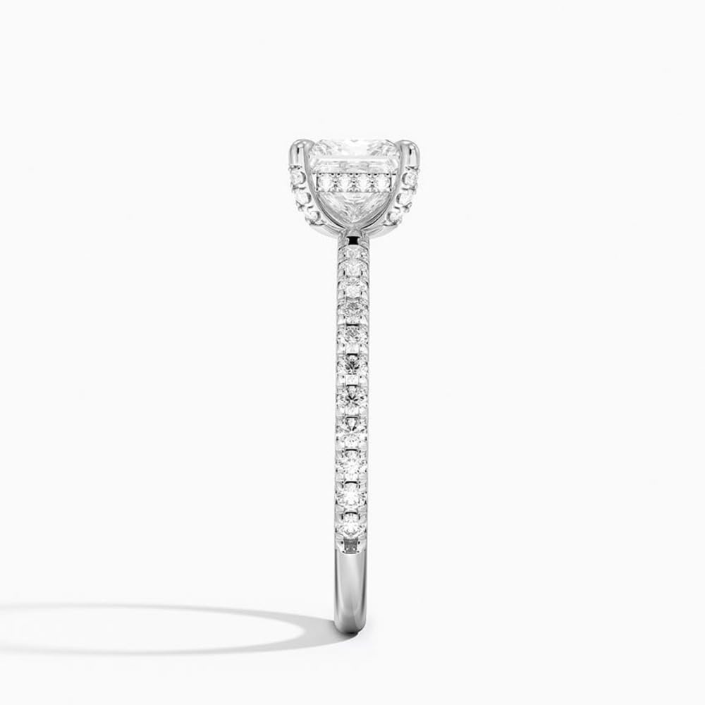 Hidden Halo 1 CT Princess Cut Lab Grown Diamond Engagement Ring - view 3
