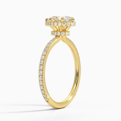 Hidden Halo 1 CT Pear Cut Lab Grown Diamond Ring - view 2