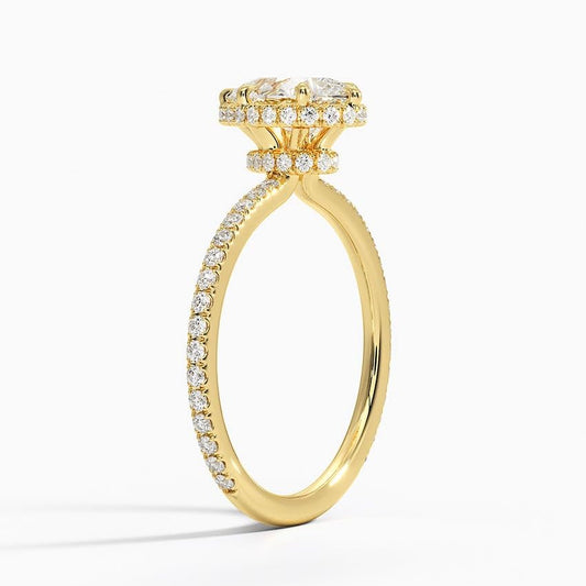 Hidden Halo 1 CT Pear Cut Lab Grown Diamond Ring - view 2