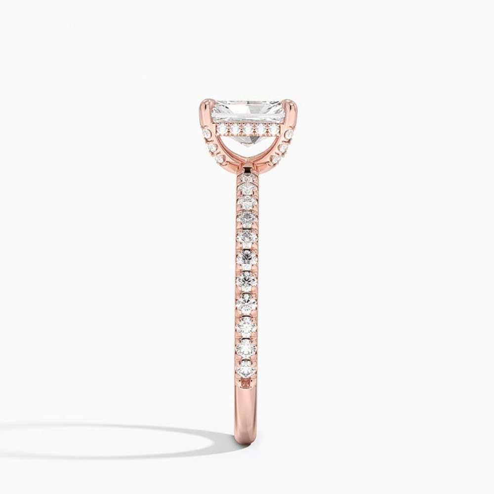 Hidden Halo 1 CT Radiant Cut Lab Grown Diamond Engagement Ring - view 7