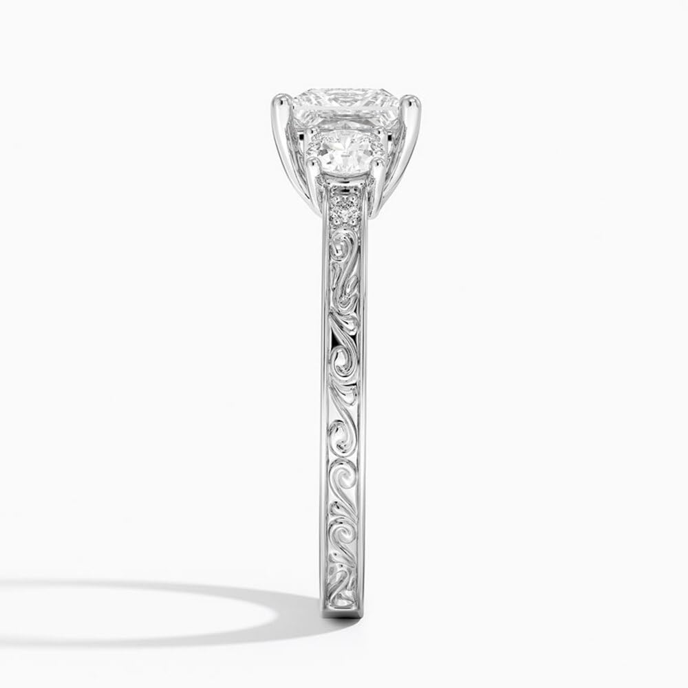 Solitaire 1 CT Princess Cut Lab Grown Diamond Engagement Ring - view 7
