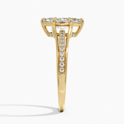 Pave 1 CT Marquise Cut Lab Grown Diamond Engagement Ring - view 3