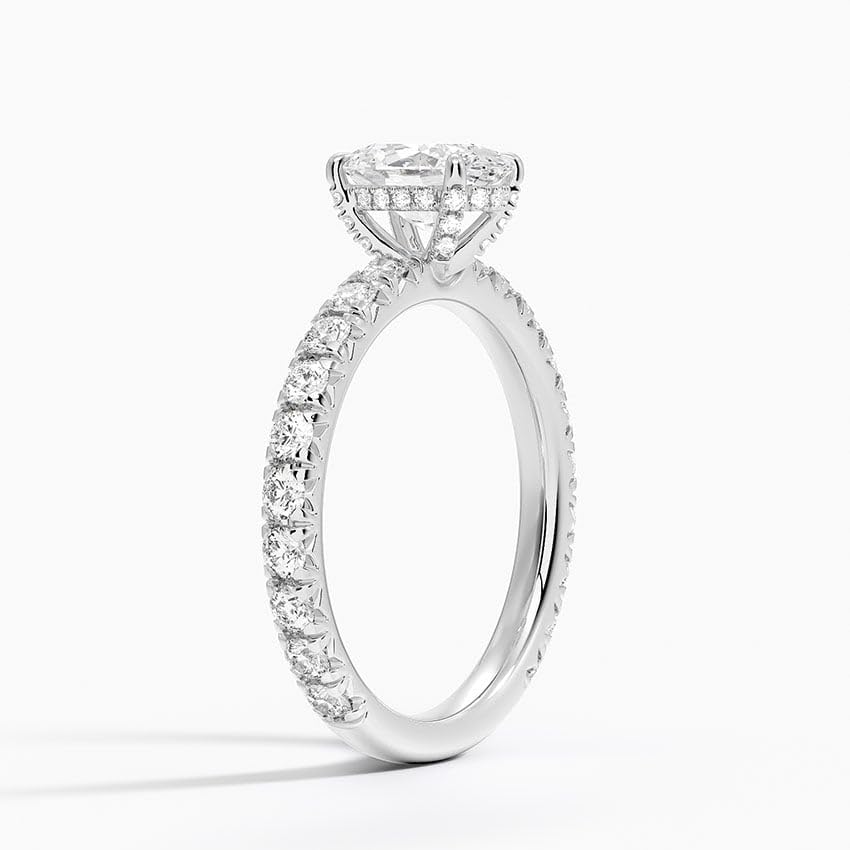 Hidden Halo 1 CT Oval Cut Lab Grown Diamond Engagement Ring - view 5
