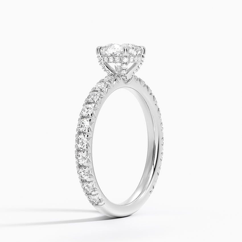 Hidden Halo 1 CT Cushion Cut Lab Grown Diamond Engagement Ring - view 5