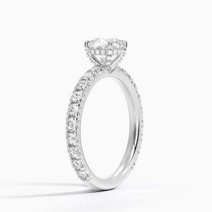Hidden Halo 1 CT Cushion Cut Lab Grown Diamond Engagement Ring - view 5