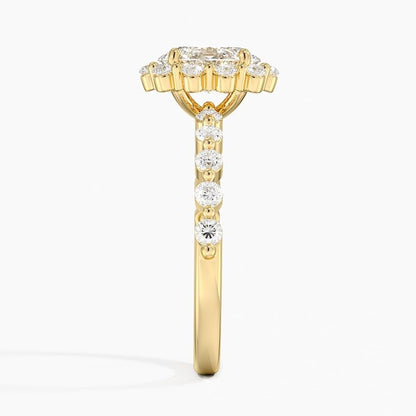 Halo 1 CT Oval Cut Lab Grown Diamond Engagement Ring