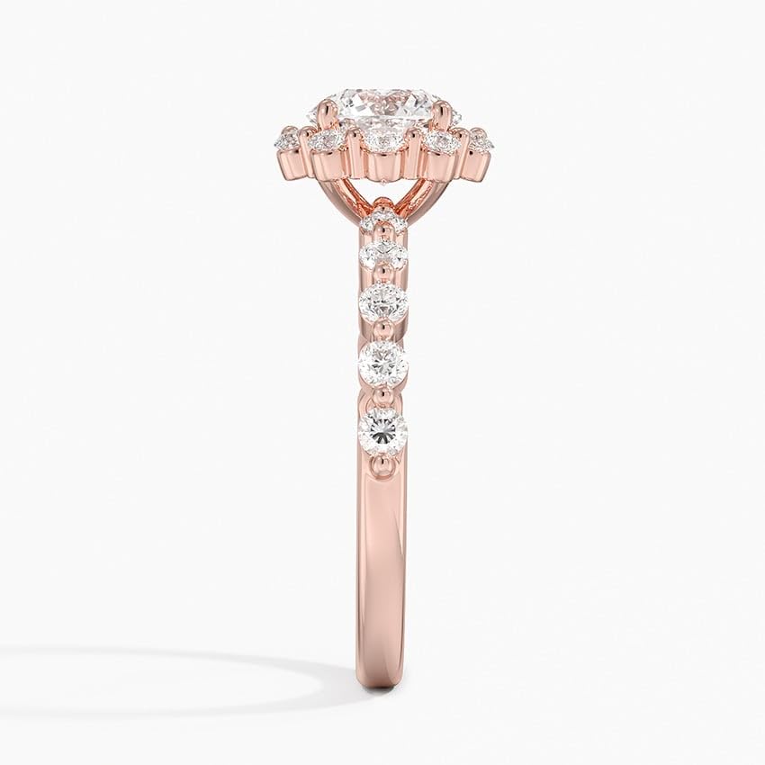 Halo 1 CT Round Cut Lab Grown Diamond Engagement Ring - view 7