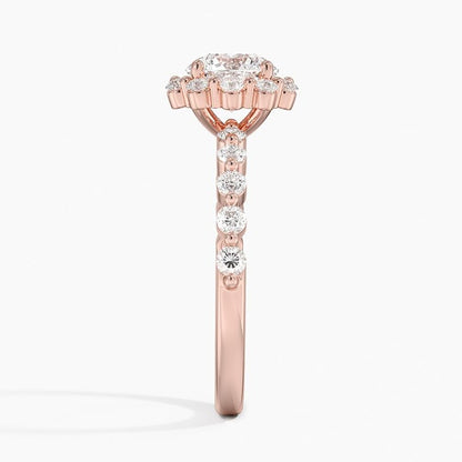 Halo 1 CT Round Cut Lab Grown Diamond Engagement Ring - view 7