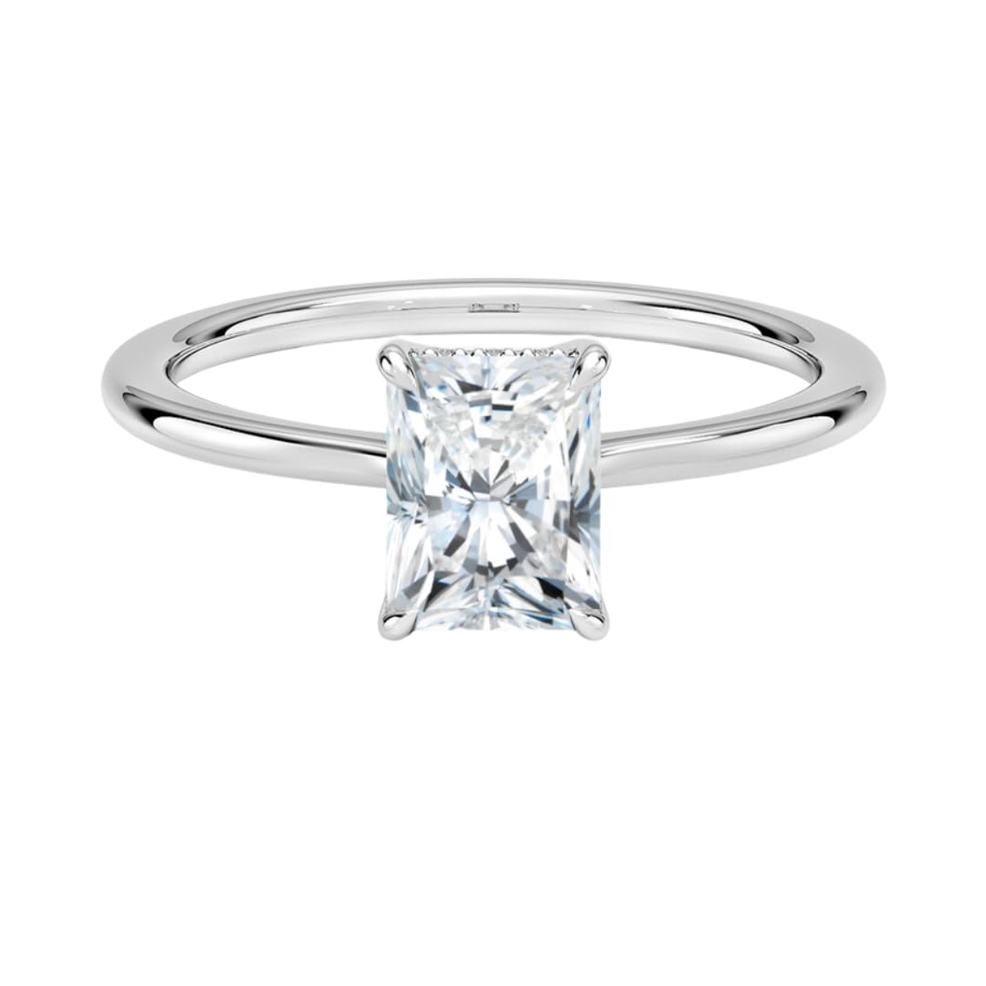 Hidden Halo 1 CT Radiant Cut Lab Grown Diamond Engagement Ring - view 1