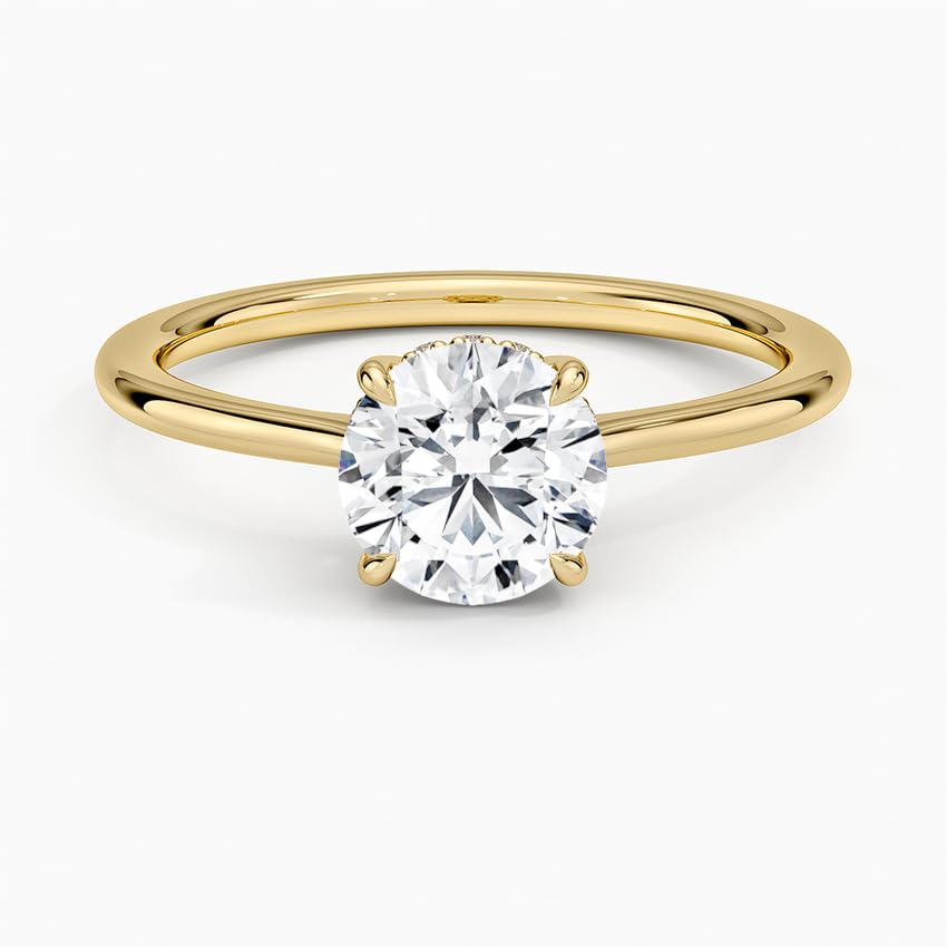 Solitaire 1 CT Round Cut Lab Grown Diamond Engagement Ring - view 6