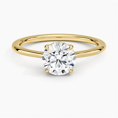 Solitaire 1 CT Round Cut Lab Grown Diamond Engagement Ring - view 6