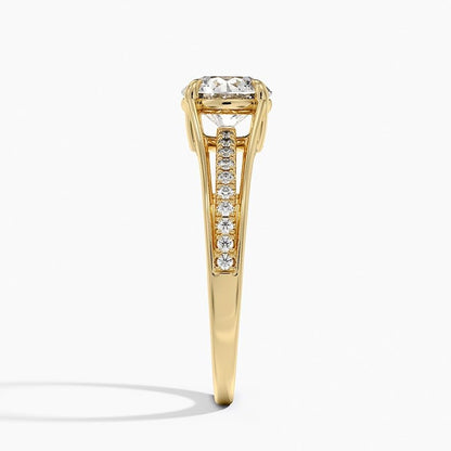 Pave 1 CT Round Cut Lab Grown Diamond Engagement Ring - view 7