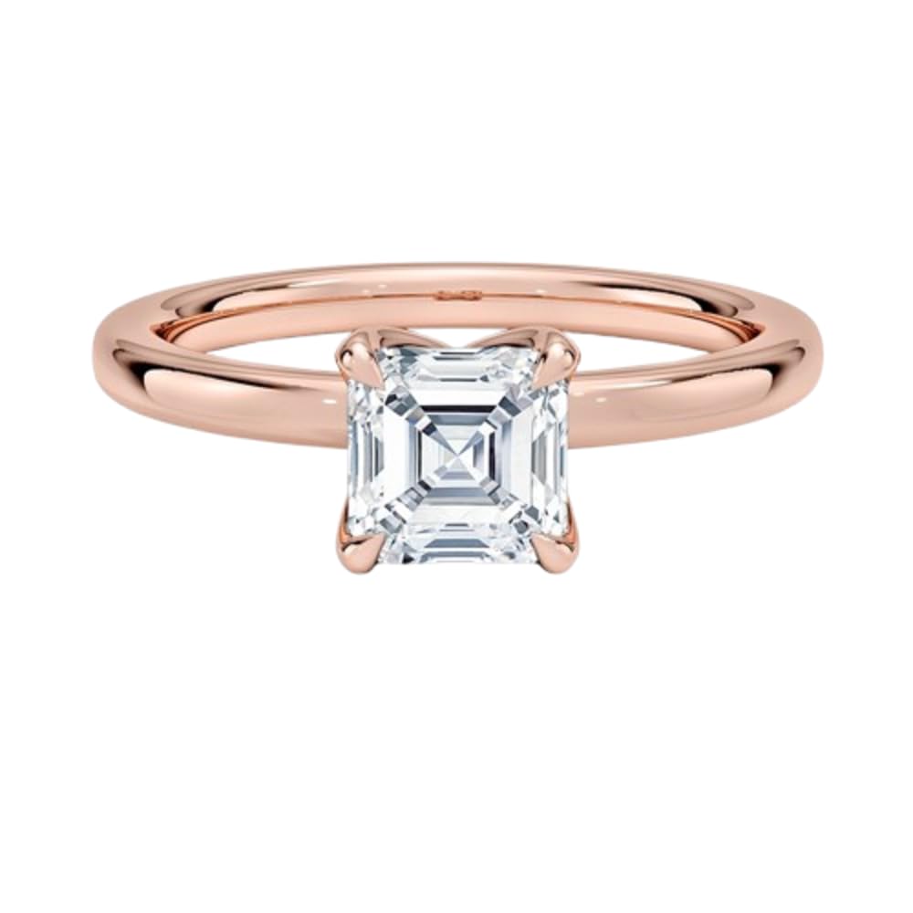 Solitaire 1 CT Asscher Cut Lab Grown Diamond Ring - view 6