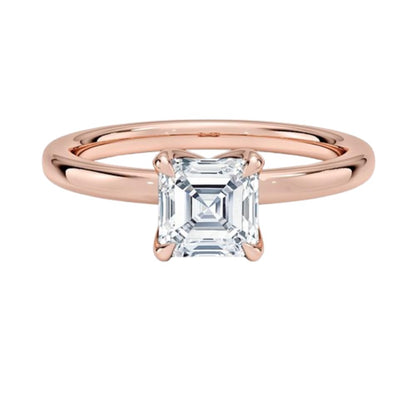 Solitaire 1 CT Asscher Cut Lab Grown Diamond Ring - view 6