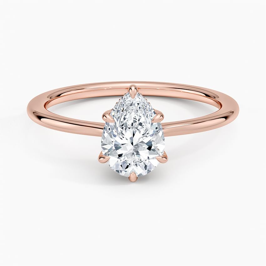 Hidden Halo 1 CT Pear Cut Lab Grown Diamond Engagement Ring - view 6
