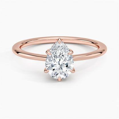 Hidden Halo 1 CT Pear Cut Lab Grown Diamond Engagement Ring - view 6