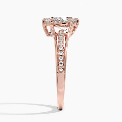 Pave 1 CT Pear Cut Lab Grown Diamond Engagement Ring - view 7