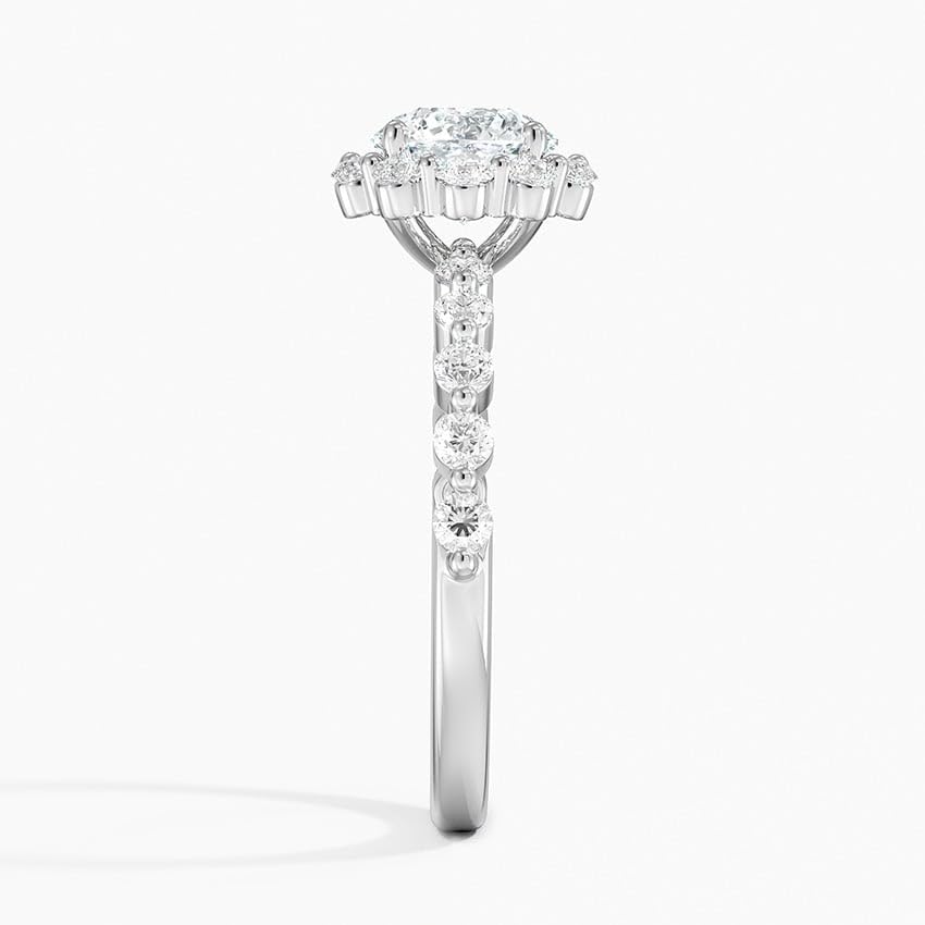 Halo 1 CT Round Cut Lab Grown Diamond Engagement Ring - view 3