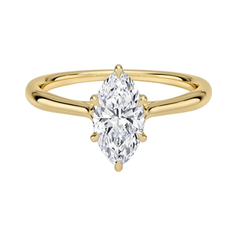 Solitaire 1 CT Marquise Cut Lab Grown Diamond Ring - view 4
