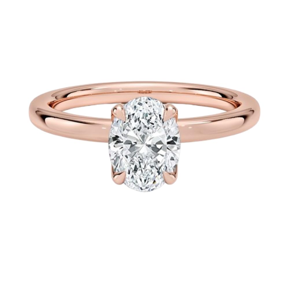 Solitaire 1 CT Oval Cut Lab Grown Diamond Ring - view 6