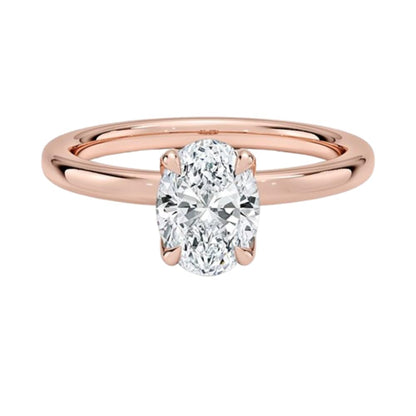Solitaire 1 CT Oval Cut Lab Grown Diamond Ring - view 6