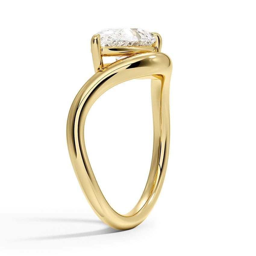Solitaire 1 CT Marquise Cut Lab Grown Diamond Curved Band Engagement Ring - view 3