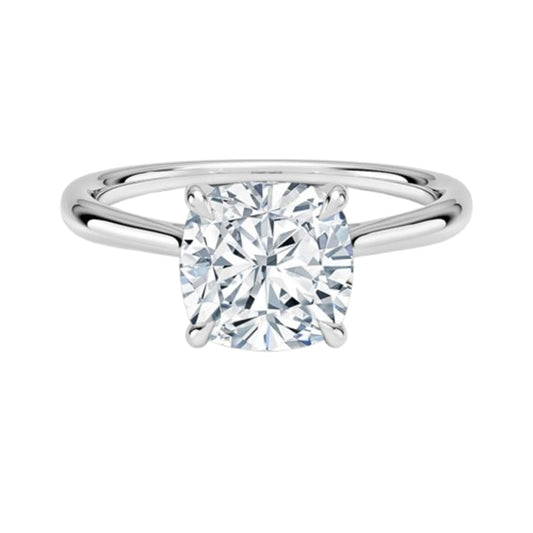 Solitaire 2 CT Cushion Cut Lab Grown Diamond Ring - view 1