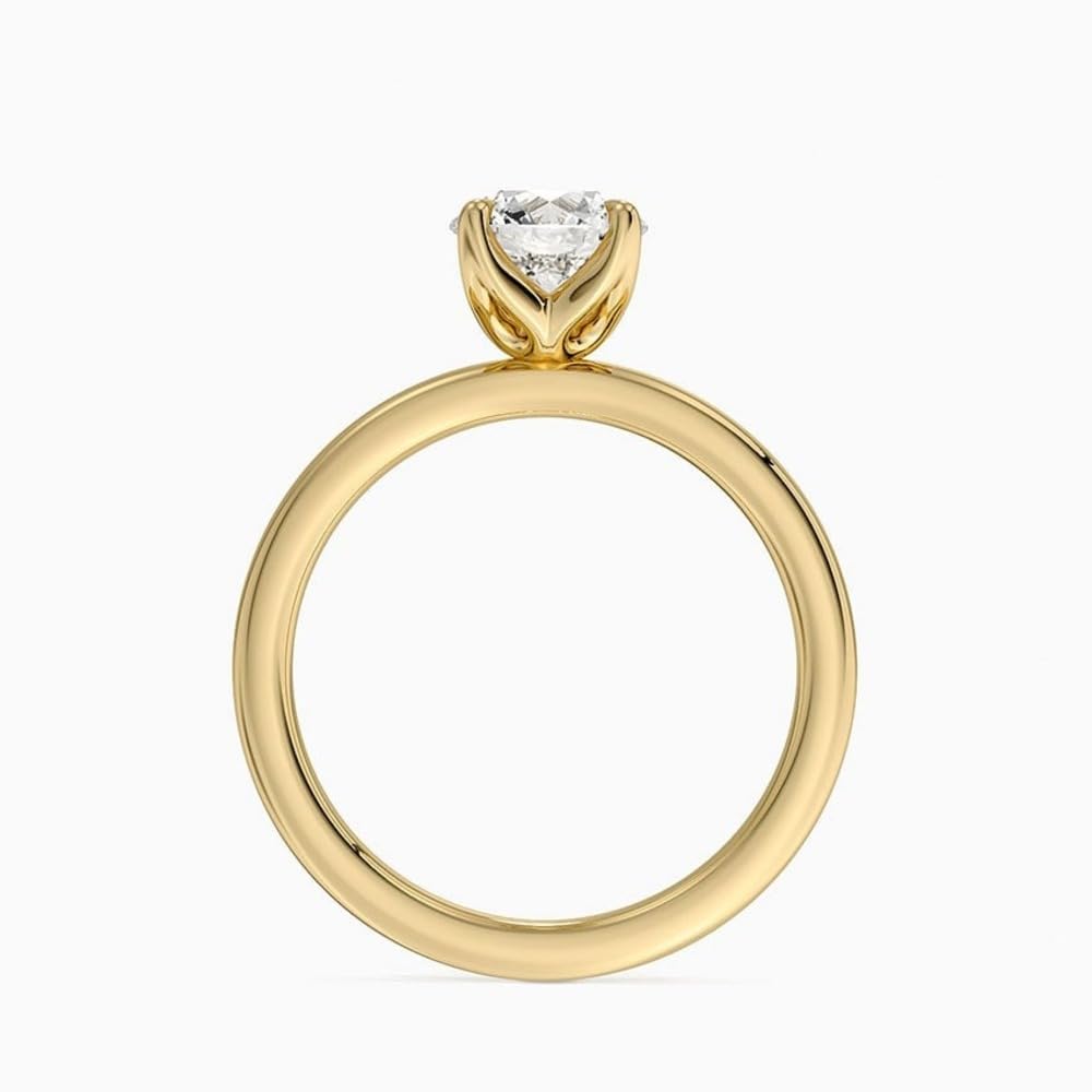 Solitaire 1 CT Round Cut Lab Grown Diamond Ring - view 7