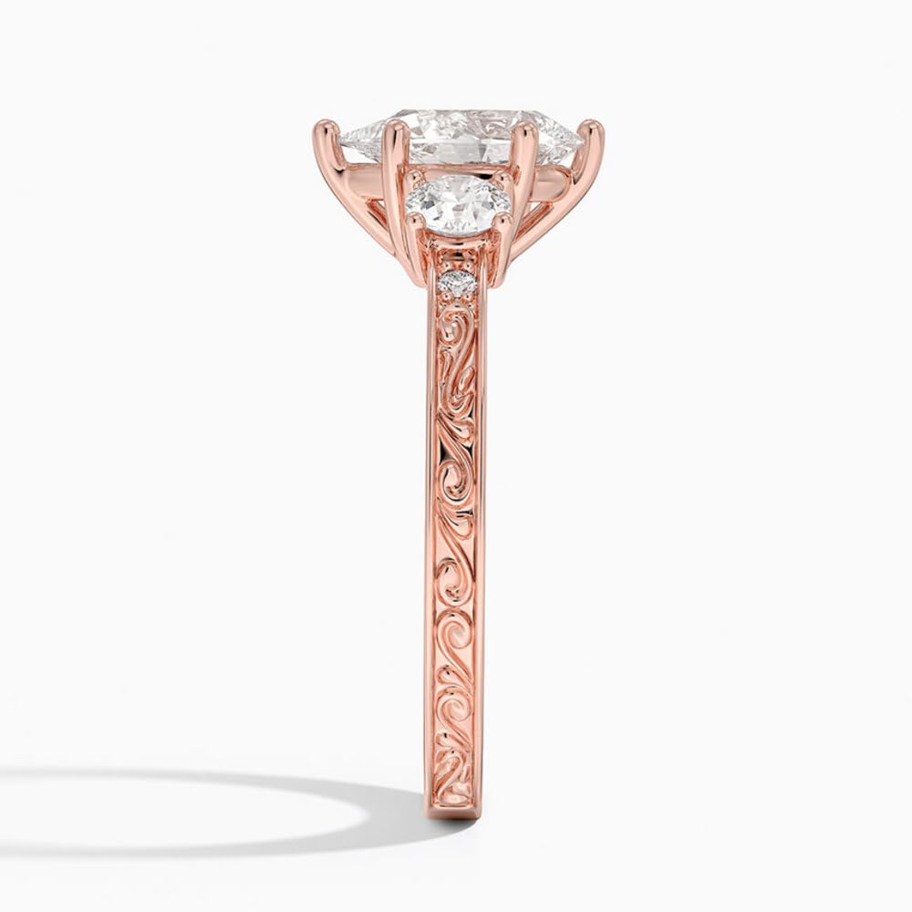 Solitaire 1 CT Pear Cut Lab Grown Diamond Engagement Ring - view 7