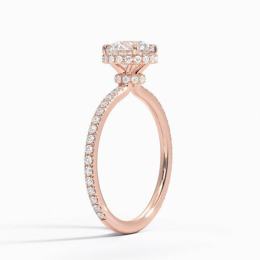 Hidden Halo 1 CT Round Cut Lab Grown Diamond Ring - view 5
