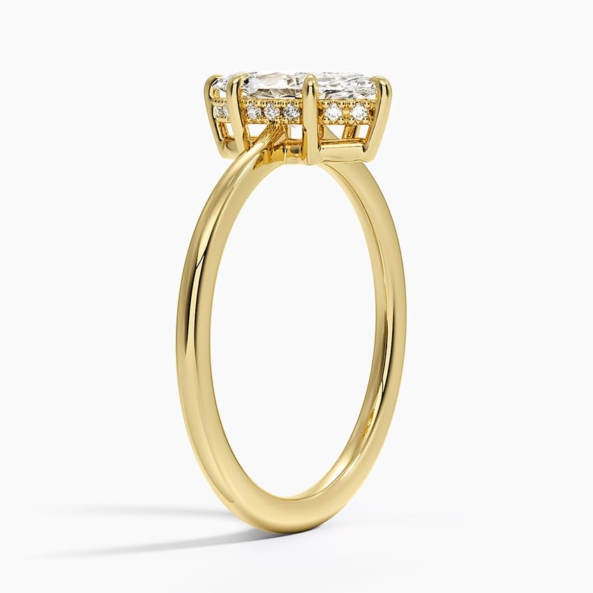 Hidden Halo 1 CT Marquise Cut Lab Grown Diamond Engagement Ring - view 5