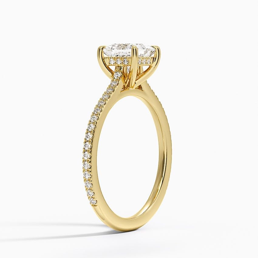 Hidden Halo 1 CT Princess Cut Lab Grown Diamond Engagement Ring - view 5