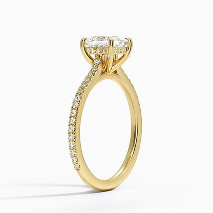 Hidden Halo 1 CT Princess Cut Lab Grown Diamond Engagement Ring - view 5