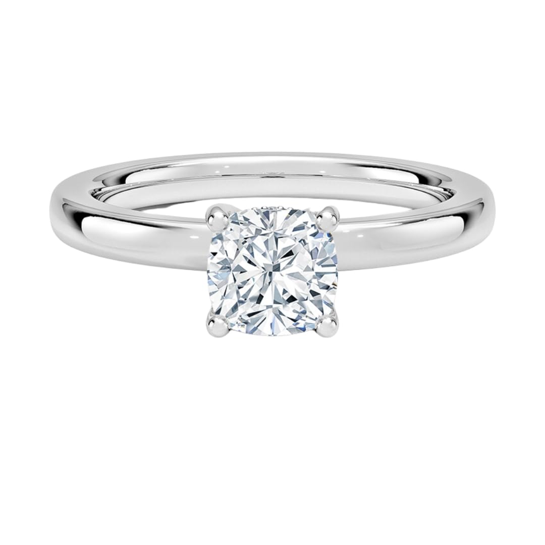 Hidden Halo 1 CT Cushion Cut Lab Grown Diamond Engagement Ring - view 1