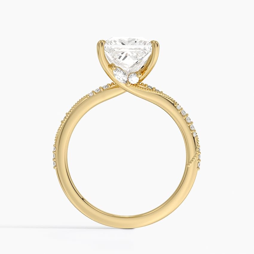 2 CT Princess Cut Lab Grown Diamond Engagement Ring - view 3