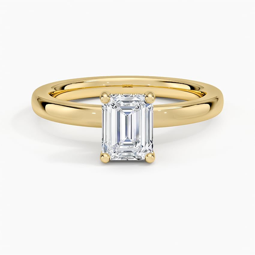 Solitaire 1 CT Emerald Cut Lab Grown Diamond Engagement Ring - view 6