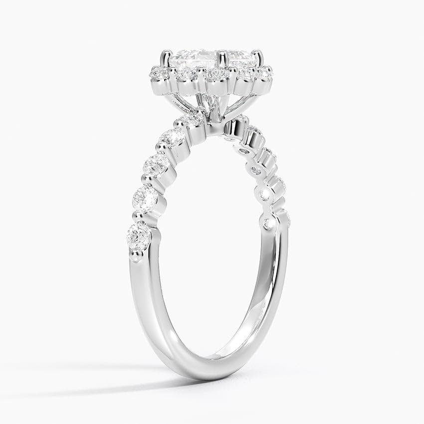 Halo 1 CT Asscher Cut Lab Grown Diamond Engagement Ring - view 2
