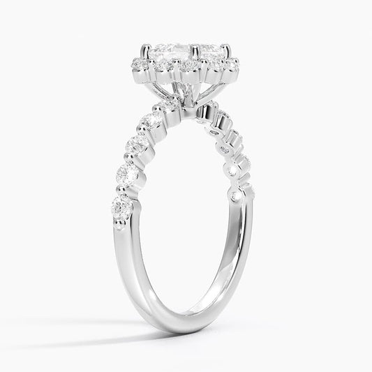 Halo 1 CT Asscher Cut Lab Grown Diamond Engagement Ring - view 2