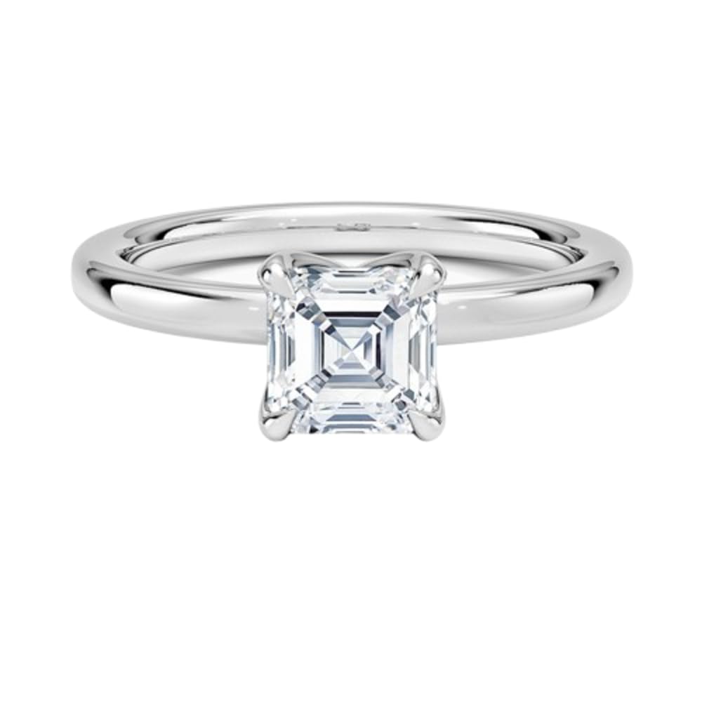 Solitaire 1 CT Asscher Cut Lab Grown Diamond Ring - view 4