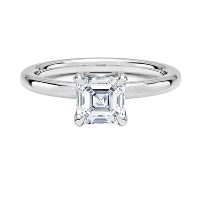 Solitaire 1 CT Asscher Cut Lab Grown Diamond Ring - view 4