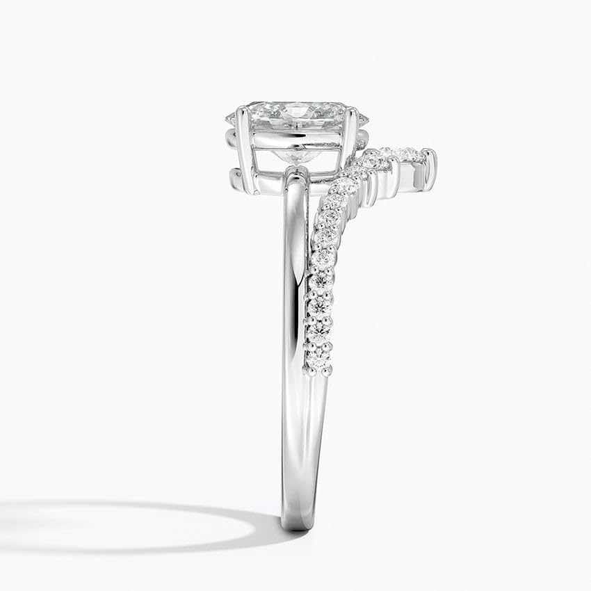 Solitaire 1 CT Oval Cut Lab Grown Diamond Curved Engagement Ring - view 5