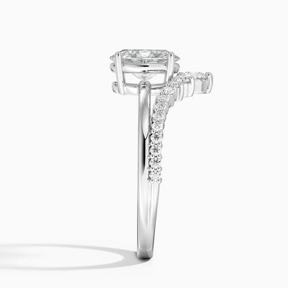 Solitaire 1 CT Oval Cut Lab Grown Diamond Curved Engagement Ring - view 5