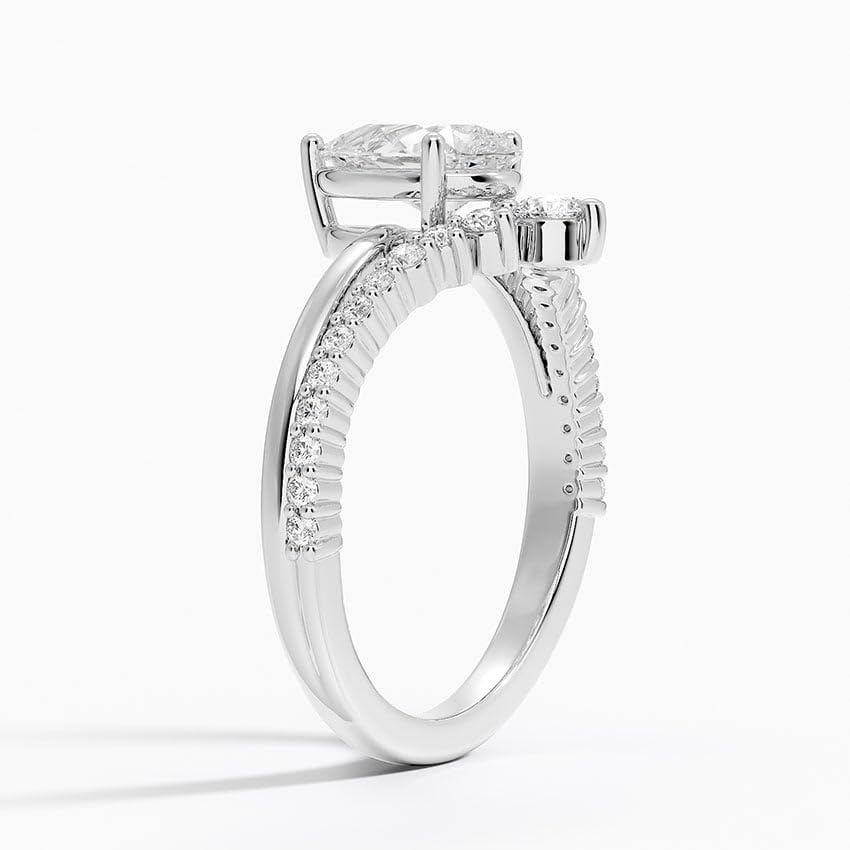Solitaire 1 CT Pear Cut Lab Grown Diamond Curved Engagement Ring - view 7